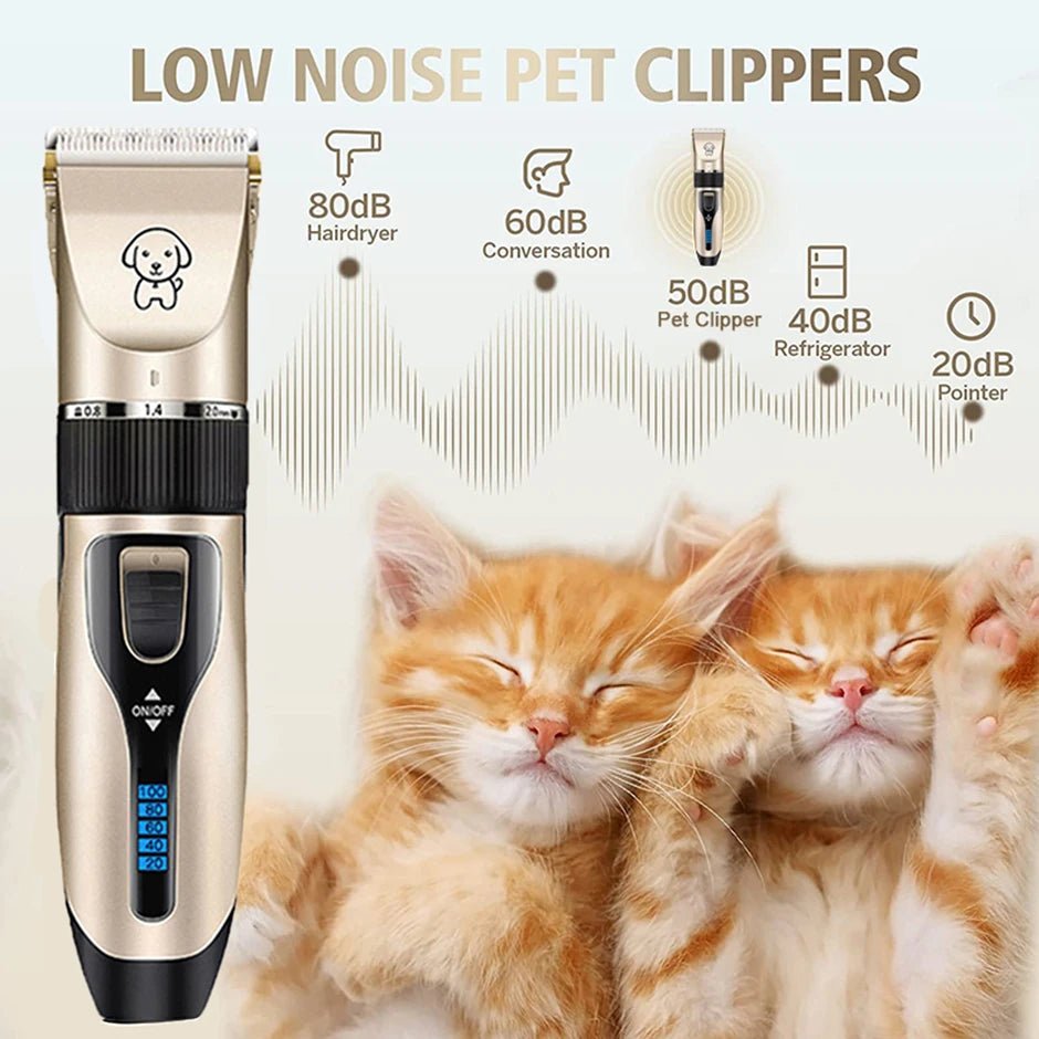 Professional Dog Hair Clipper All Metal Rechargeable Pet Trimmer Cat Shaver Cutting Machine Puppy Grooming Haircut Low Noice - Furbury