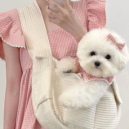 Puppy Bow Knot Dress Set Winter Warm Dog Clothes Pet Christmas Princess Dress Teddy Solid Color Skirt Send Clip - Furbury