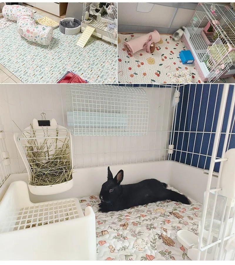 Rabbit Floor Mat Pet Sofa Cushion Training Pad Four Seasons Universal Cage Mat Cat Dog Sleeping Blanket Fence Pad Bunny Supplies - Furbury