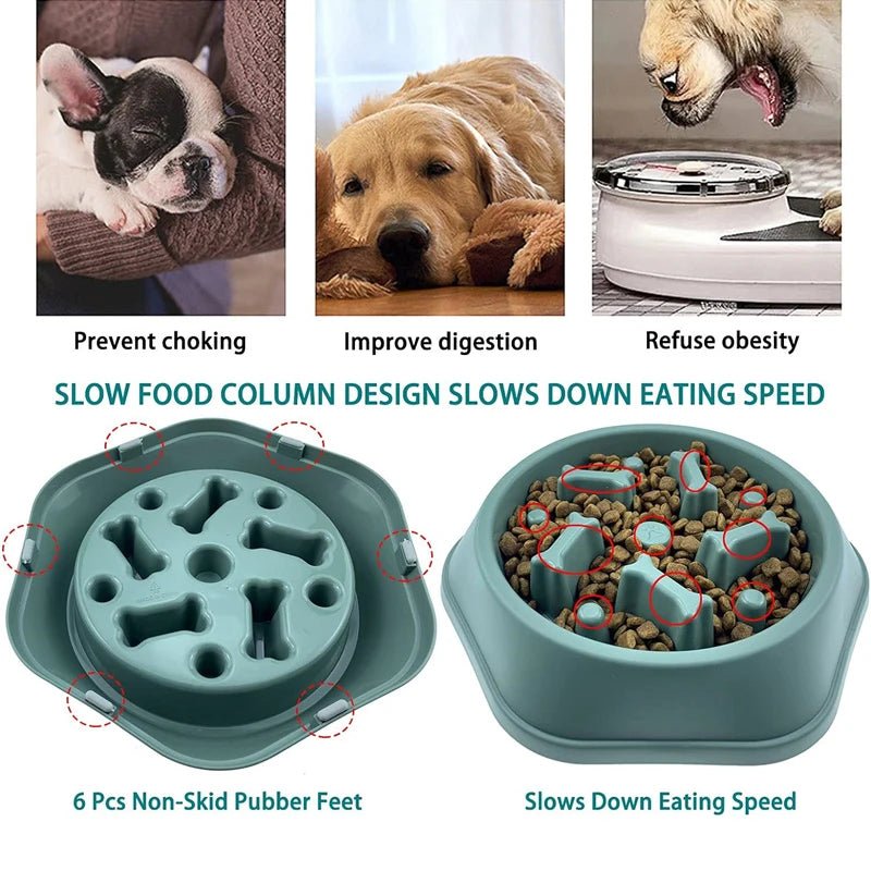 Slow Feeder Dog Bowl Anti - choking Slow Feeding Bowls for Dogs Anti - slip Pet Slow Eat Dishes Puzzle Bowls for Small Medium Dogs - Furbury