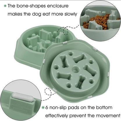 Slow Feeder Dog Bowl Anti - choking Slow Feeding Bowls for Dogs Anti - slip Pet Slow Eat Dishes Puzzle Bowls for Small Medium Dogs - Furbury