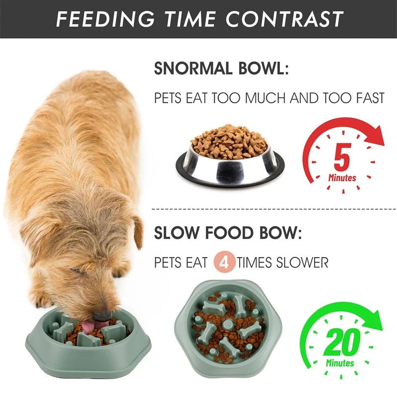 Slow Feeder Dog Bowl Anti - choking Slow Feeding Bowls for Dogs Anti - slip Pet Slow Eat Dishes Puzzle Bowls for Small Medium Dogs - Furbury