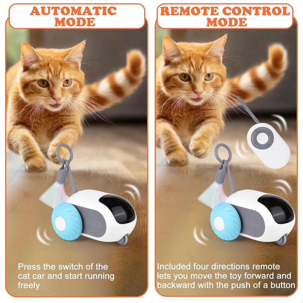 Smart Cat Toy 2 Modes Automatic Moving Remote Controlled Toy Car for Cats Dogs Interactive Playing Kitten Training Pet Supplies - Furbury