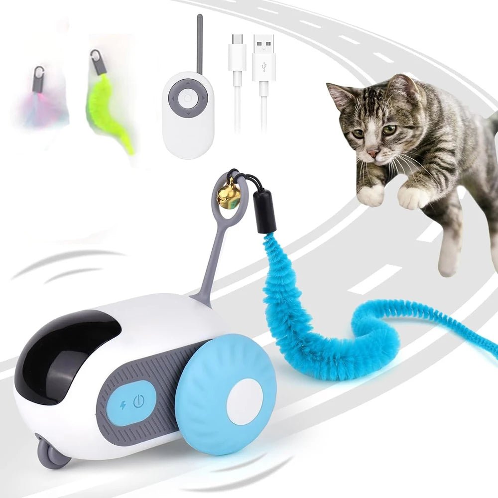 Smart Cat Toy 2 Modes Automatic Moving Remote Controlled Toy Car for Cats Dogs Interactive Playing Kitten Training Pet Supplies - Furbury