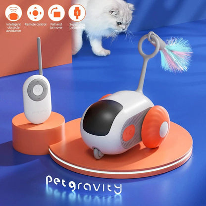 Smart Cat Toy 2 Modes Automatic Moving Remote Controlled Toy Car for Cats Dogs Interactive Playing Kitten Training Pet Supplies - Furbury