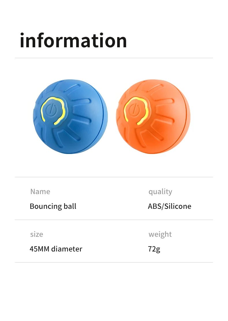 Smart Dog Toy Ball Electronic Interactive Pet Toy Moving Ball USB Automatic Moving Bouncing for Puppy Birthday Gift Cat Product - Furbury