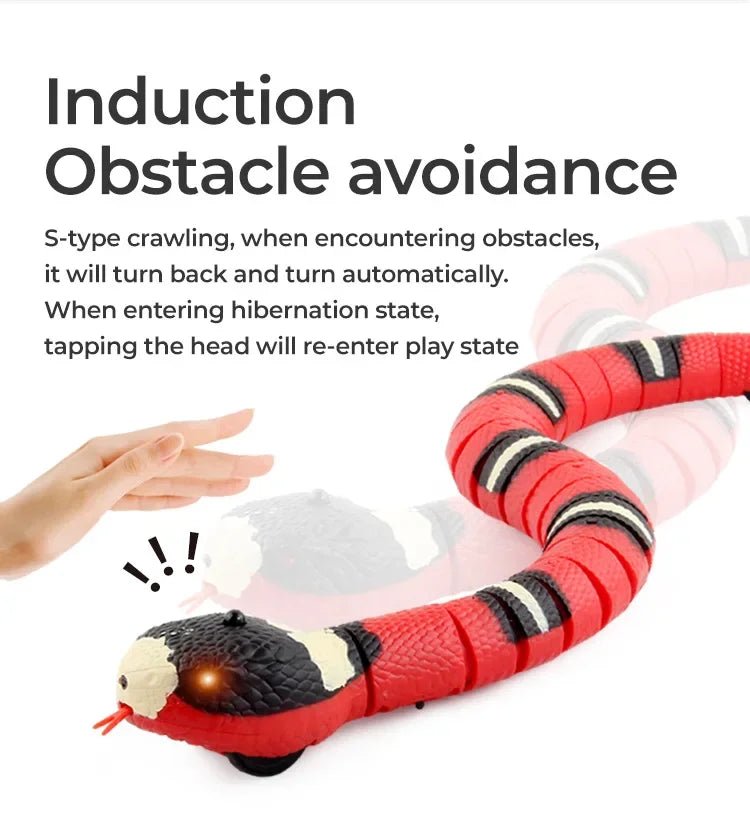 Smart Sensing Cat Toys Interactive Automatic Eletronic Snake Cat Teaser Indoor Play Kitten Toy USB Rechargeable for Cats Kitten - Furbury