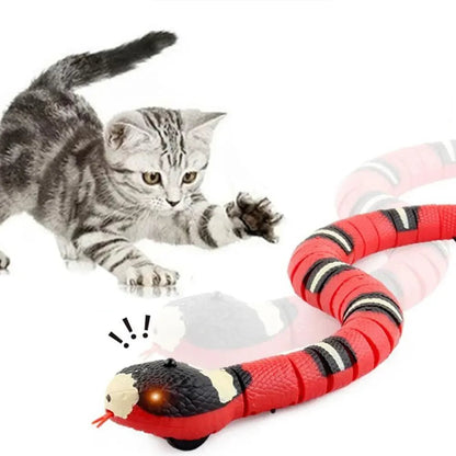 Smart Sensing Cat Toys Interactive Automatic Eletronic Snake Cat Teaser Indoor Play Kitten Toy USB Rechargeable for Cats Kitten - Furbury