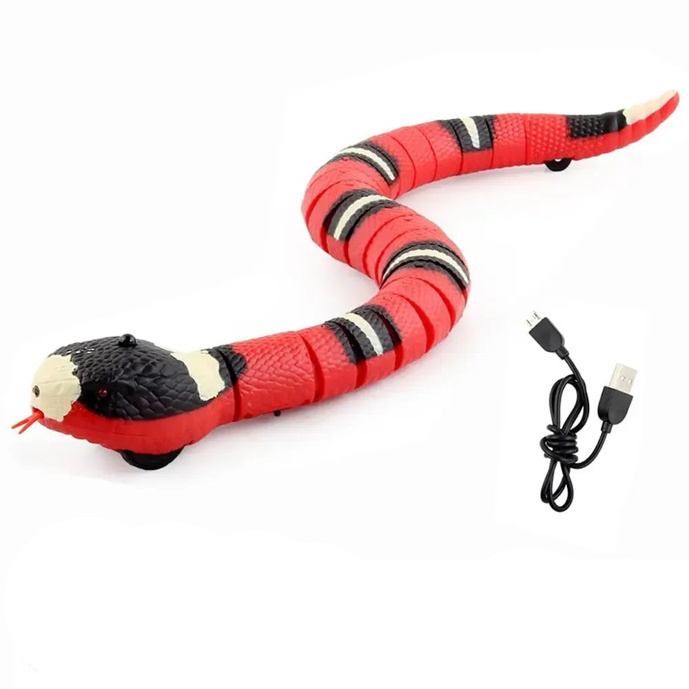 Smart Sensing Cat Toys Interactive Automatic Eletronic Snake Cat Teaser Indoor Play Kitten Toy USB Rechargeable for Cats Kitten - Furbury