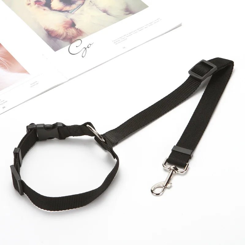 Solid Color Two - in - one Pet Car Seat Belt Nylon Lead Leash Backseat Safety Belt Adjustable Dogs Harness Collar Pet Accessories - Furbury