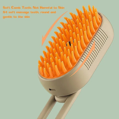 Steamy Dog Brush Electric Spray Cat Hair Brush 3 in1 Dog Steamer Brush for Massage Pet Grooming Removing Tangled and Loose Hair - Furbury