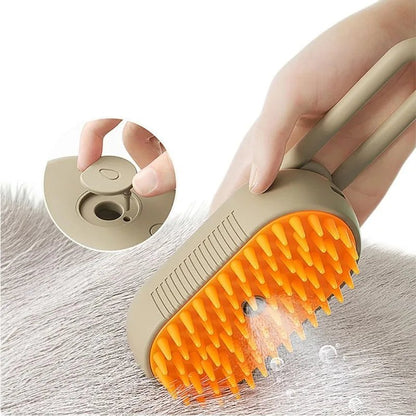 Steamy Dog Brush Electric Spray Cat Hair Brush 3 in1 Dog Steamer Brush for Massage Pet Grooming Removing Tangled and Loose Hair - Furbury