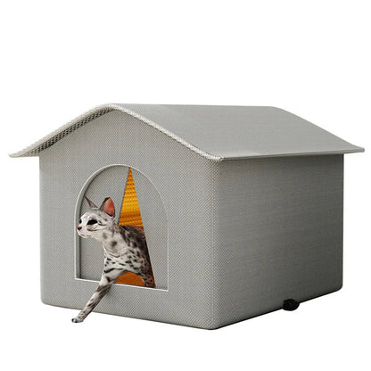 Stray Cat dog House Waterproof Outdoor Winter Warm Pet Cave Sleeping Beds Home Foldable Washable for Small Dog Puppy Supplies - Furbury