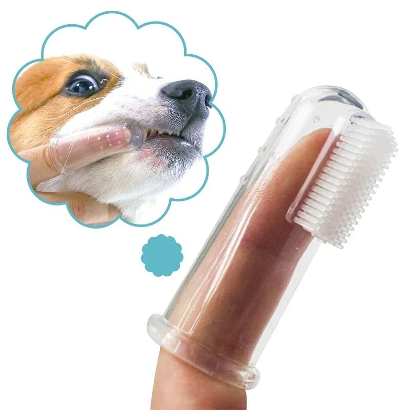 Super Soft Pet Finger Toothbrush Teddy Dog Brush Bad Breath Tartar Teeth Care Tool Dog Cat Cleaning Silicagel Pet Supplies - Furbury