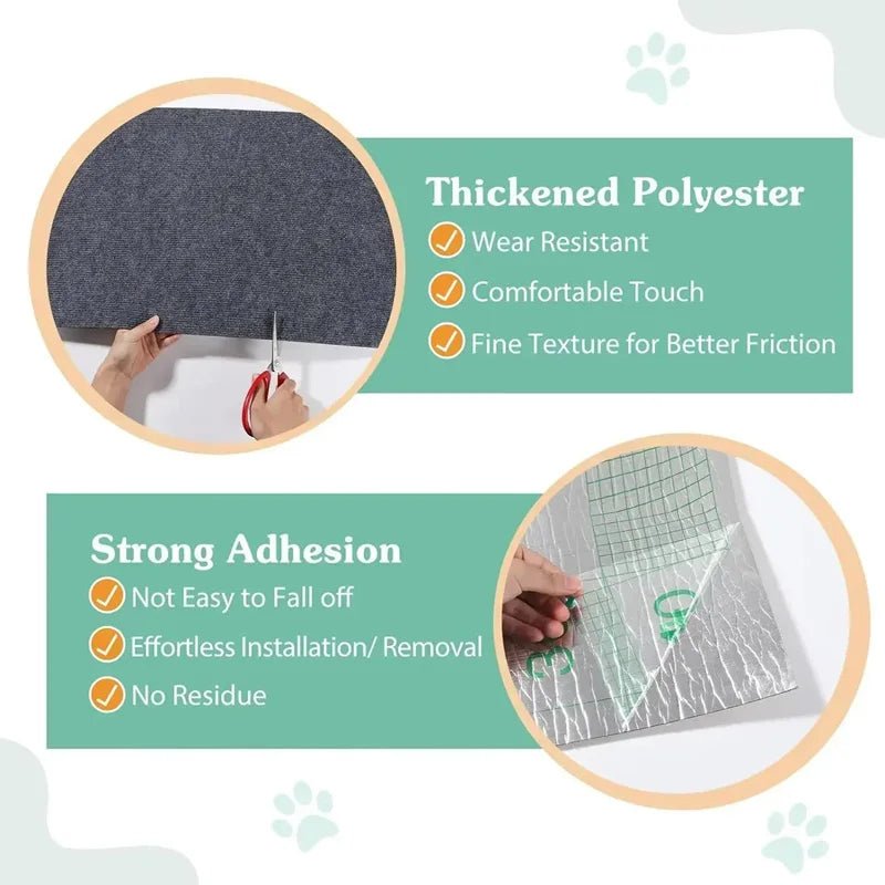 Trimmable Cat Scratching Mat Cat Scratcher Sofa Tape Scratching Post Self - adhesive Carpet Cats Scratch Board Cat Accessories Hot - Furbury