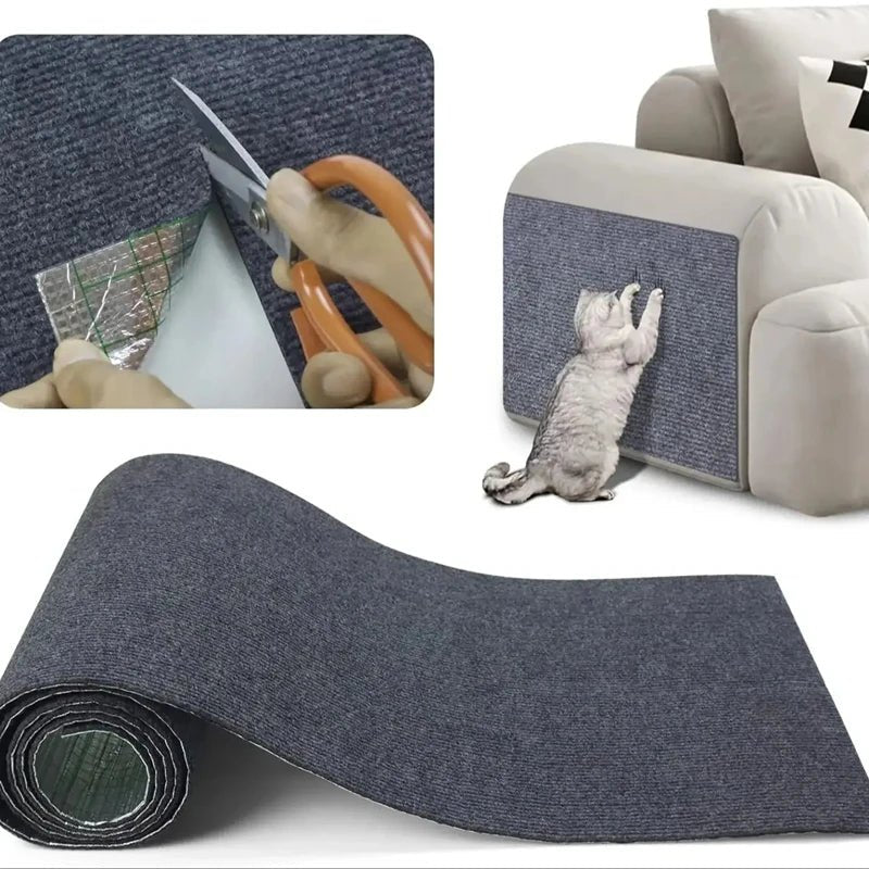 Trimmable Cat Scratching Mat Cat Scratcher Sofa Tape Scratching Post Self - adhesive Carpet Cats Scratch Board Cat Accessories Hot - Furbury