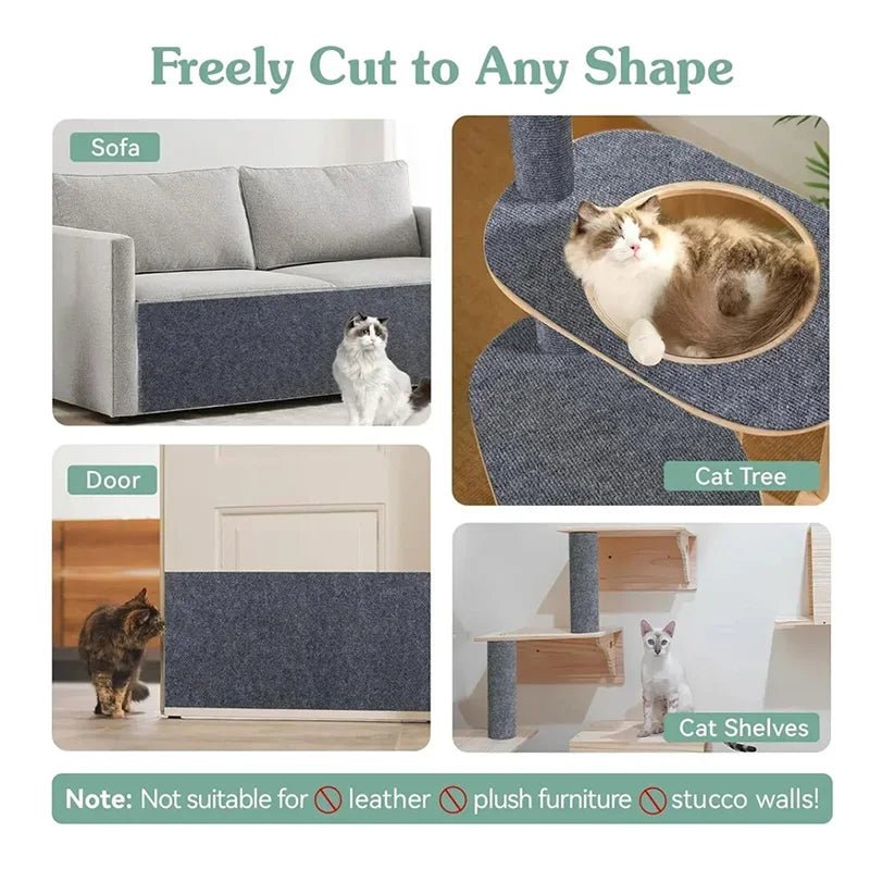 Trimmable Cat Scratching Mat Cat Scratcher Sofa Tape Scratching Post Self - adhesive Carpet Cats Scratch Board Cat Accessories Hot - Furbury