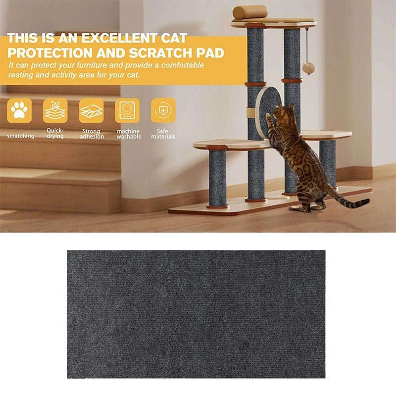 Trimmable Self - Adhesive Cat Scratch Mat – Protect Your Furniture and Walls from Scratching with This Easy - to - Use Solution - Furbury