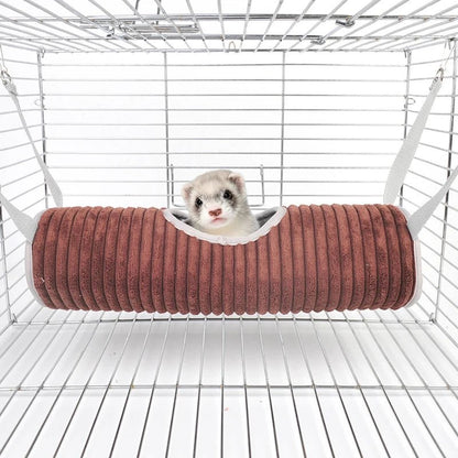 Winter Warm Hamster Tunnel Hammock for Small Animals Sugar Glider Tube Swing Bed Nest Sleeping Bed Rat Ferret Toy - Furbury